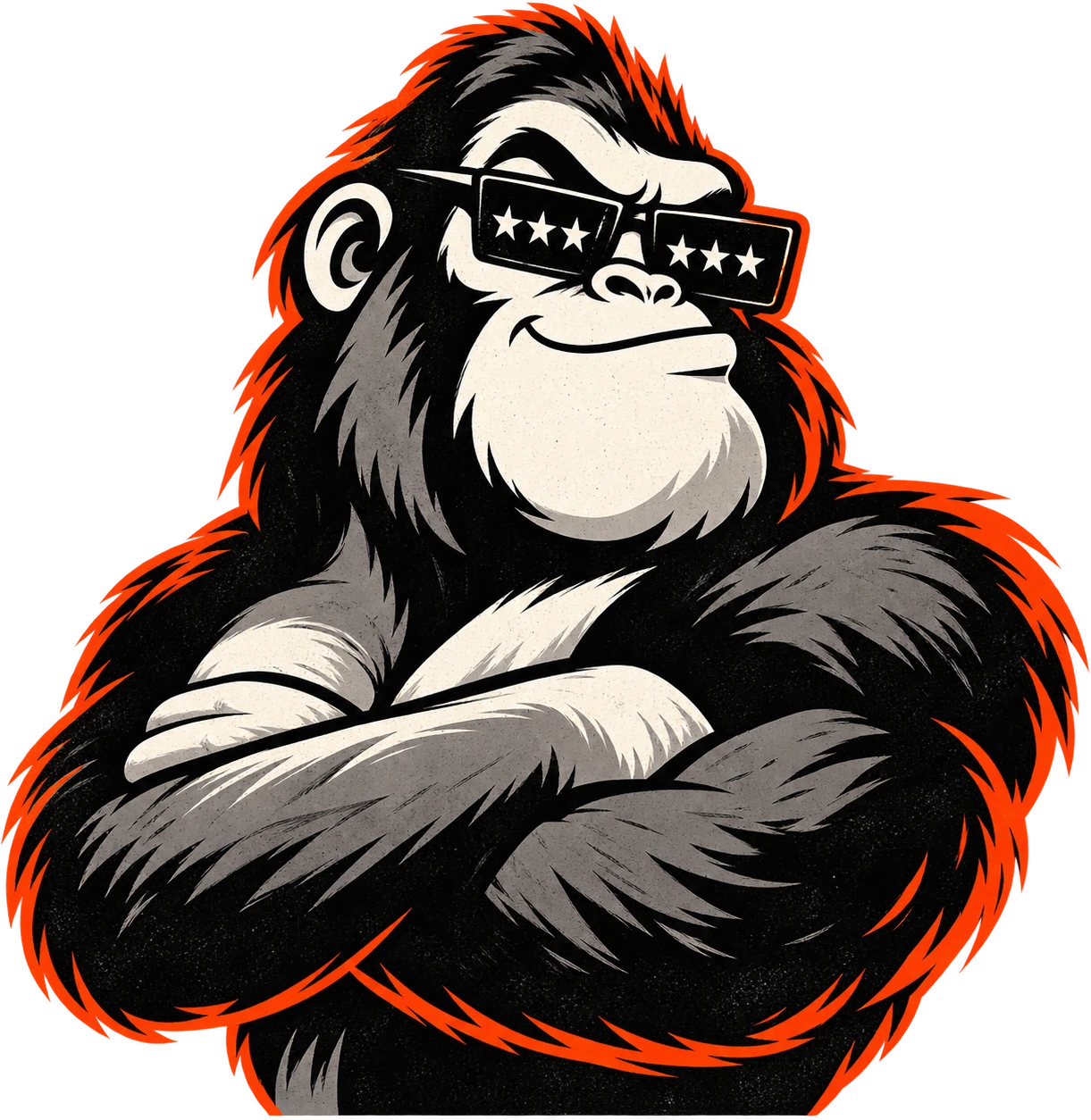 The Amplify Ape mascot with arms crossed, standing at home base