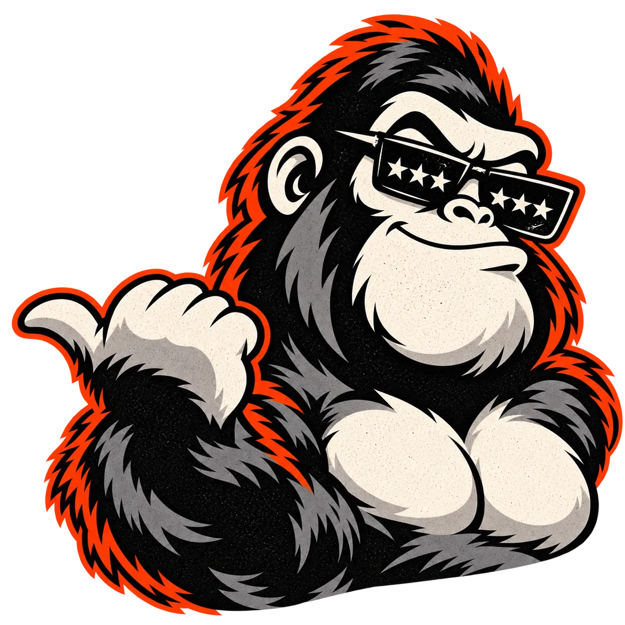The Amplify Ape mascot in star sunglasses